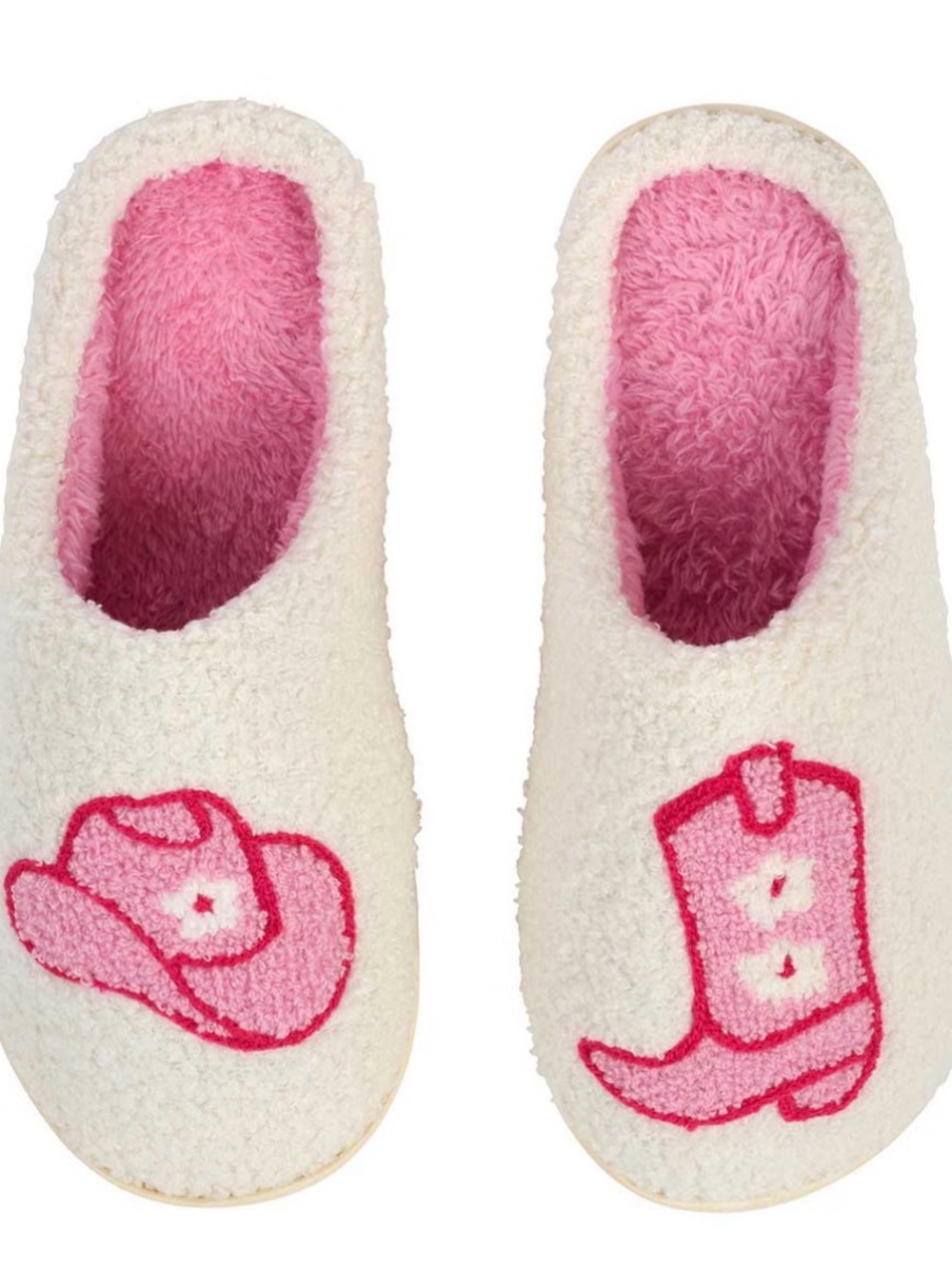 Slippers Cozy Pink-Accent with Cowgirl Motif size 7/8 Ladies